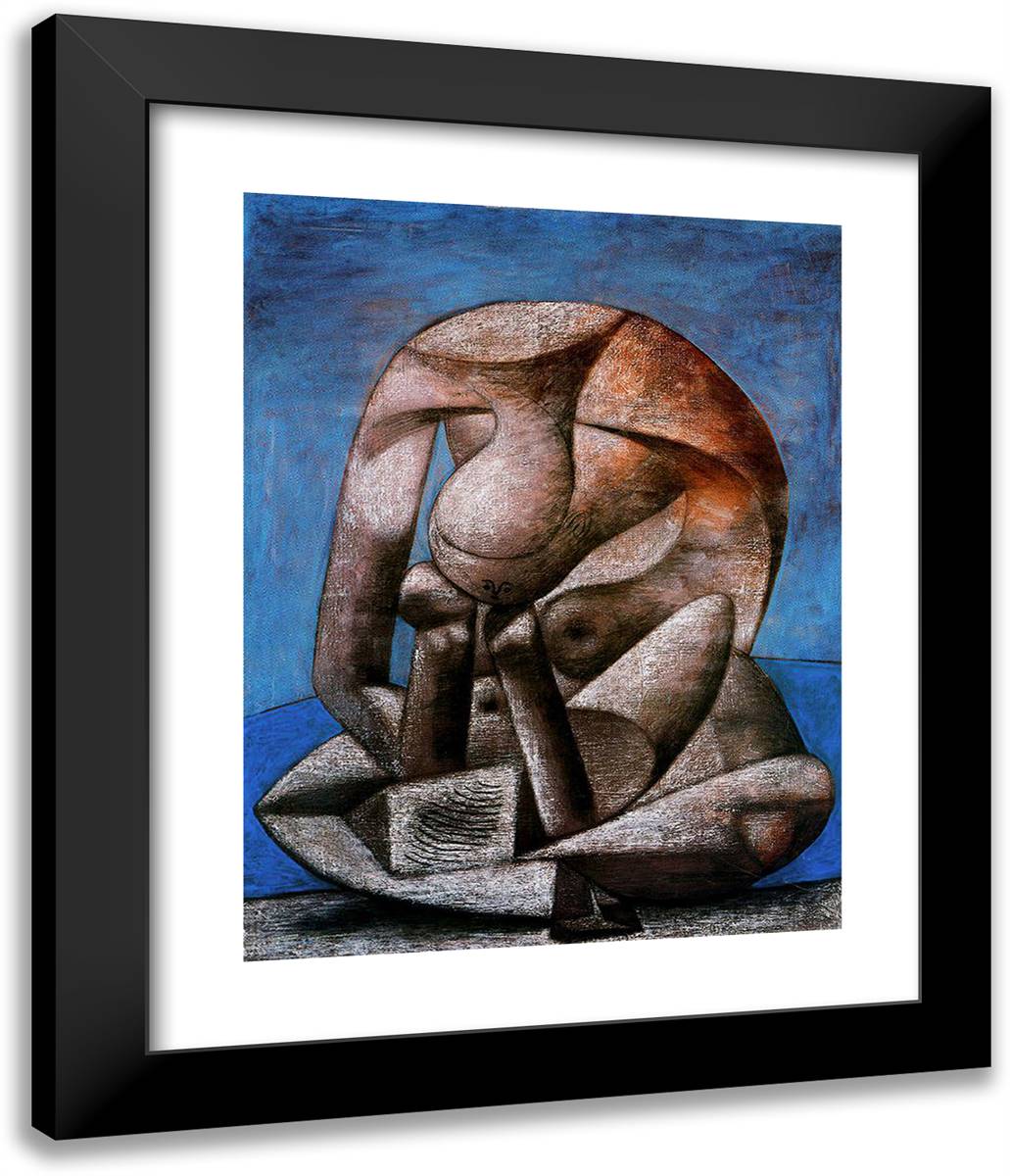 Great Bather Reading 20x24 Black Modern Wood Framed Art Print Poster by Picasso, Pablo