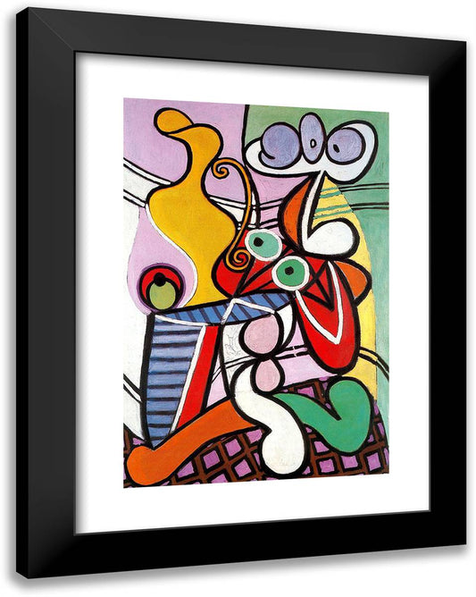 Great Still Life on Pedestal 19x24 Black Modern Wood Framed Art Print Poster by Picasso, Pablo