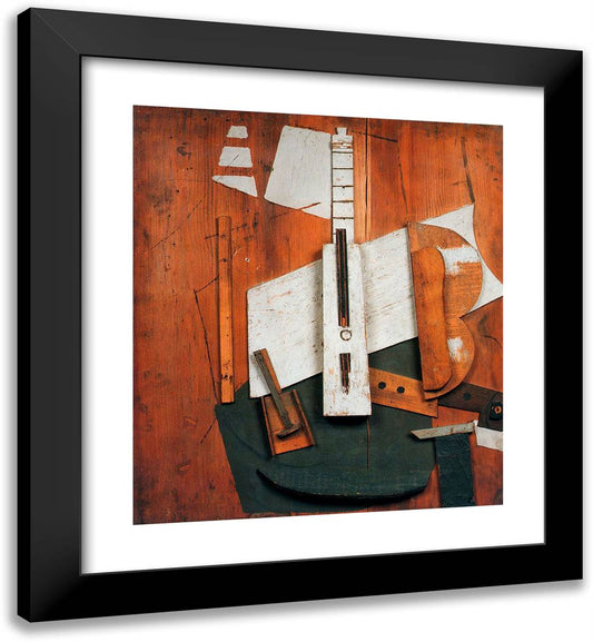 Guitar and Bottle 20x22 Black Modern Wood Framed Art Print Poster by Picasso, Pablo