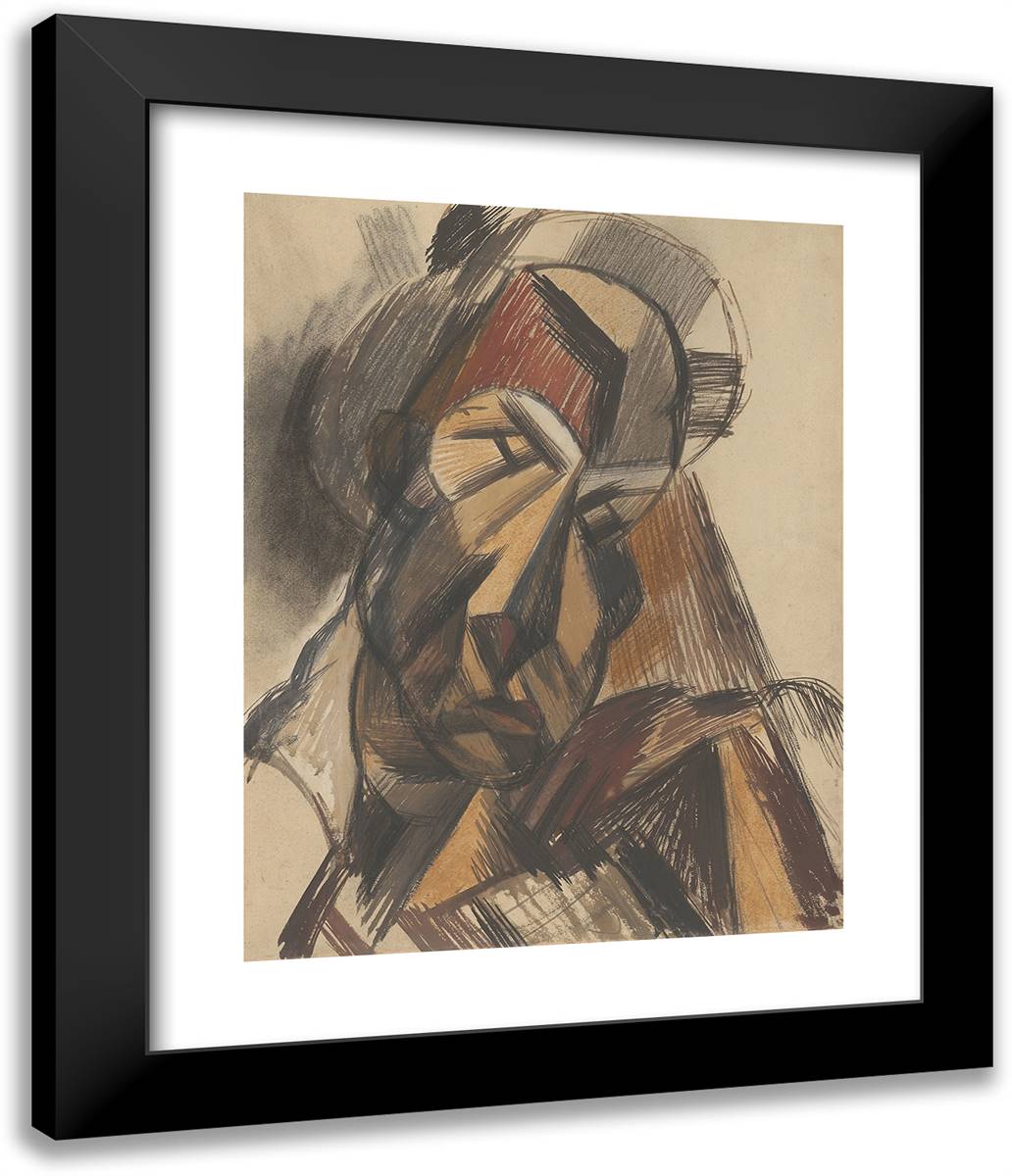 Head of a Woman 20x24 Black Modern Wood Framed Art Print Poster by Picasso, Pablo