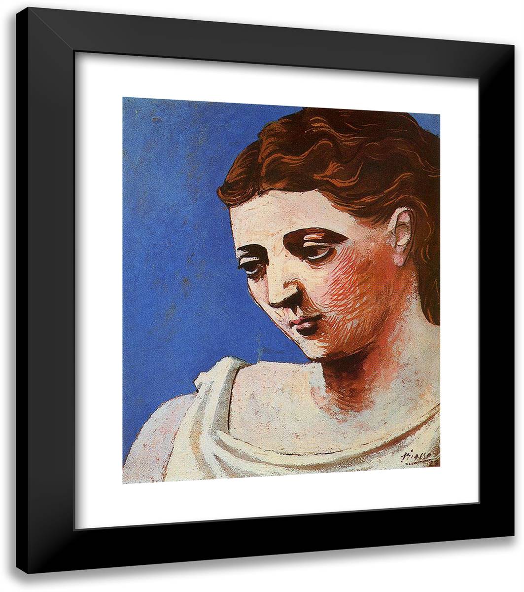 Head of a Woman II 20x23 Black Modern Wood Framed Art Print Poster by Picasso, Pablo