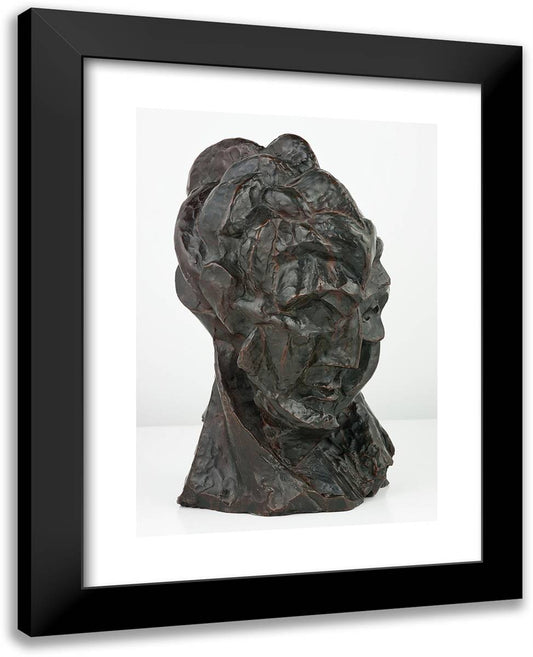 Head of a Woman (Fernande) 19x24 Black Modern Wood Framed Art Print Poster by Picasso, Pablo