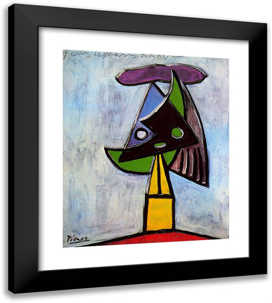 Head of a Woman (Olga Picasso) 20x23 Black Modern Wood Framed Art Print Poster by Picasso, Pablo