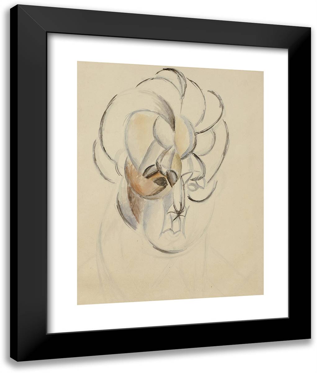 Head of a Woman_2 20x24 Black Modern Wood Framed Art Print Poster by Picasso, Pablo