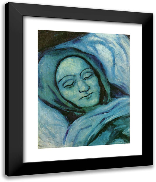 Head of Dead Woman 20x24 Black Modern Wood Framed Art Print Poster by Picasso, Pablo