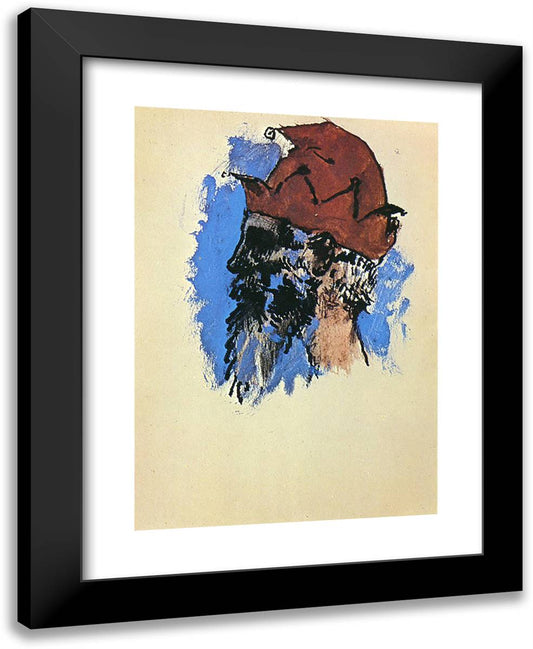 Head of Hurdy-Gurdy 19x24 Black Modern Wood Framed Art Print Poster by Picasso, Pablo