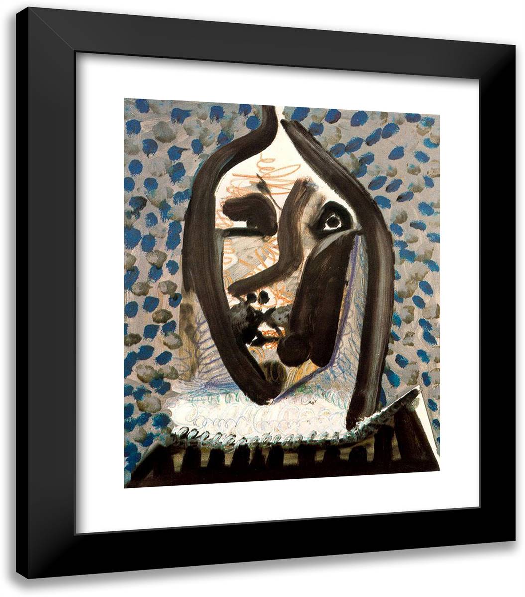 Head of the Man 20x23 Black Modern Wood Framed Art Print Poster by Picasso, Pablo