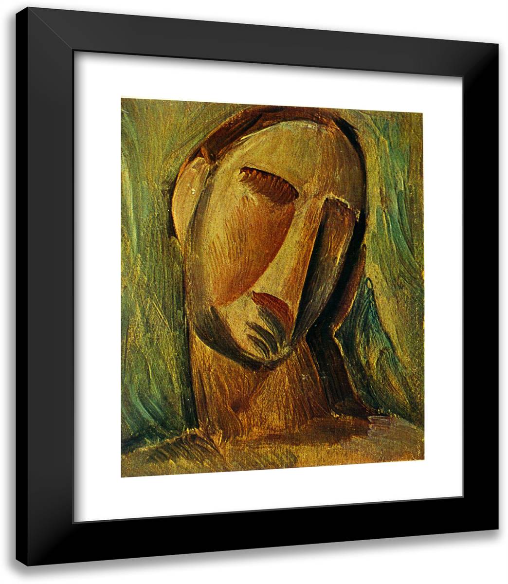 Head of Woman 20x23 Black Modern Wood Framed Art Print Poster by Picasso, Pablo