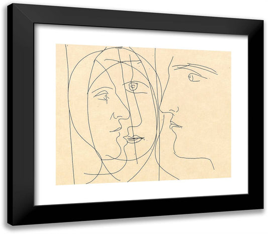 Heads, from Les Matamorphoses 23x20 Black Modern Wood Framed Art Print Poster by Picasso, Pablo