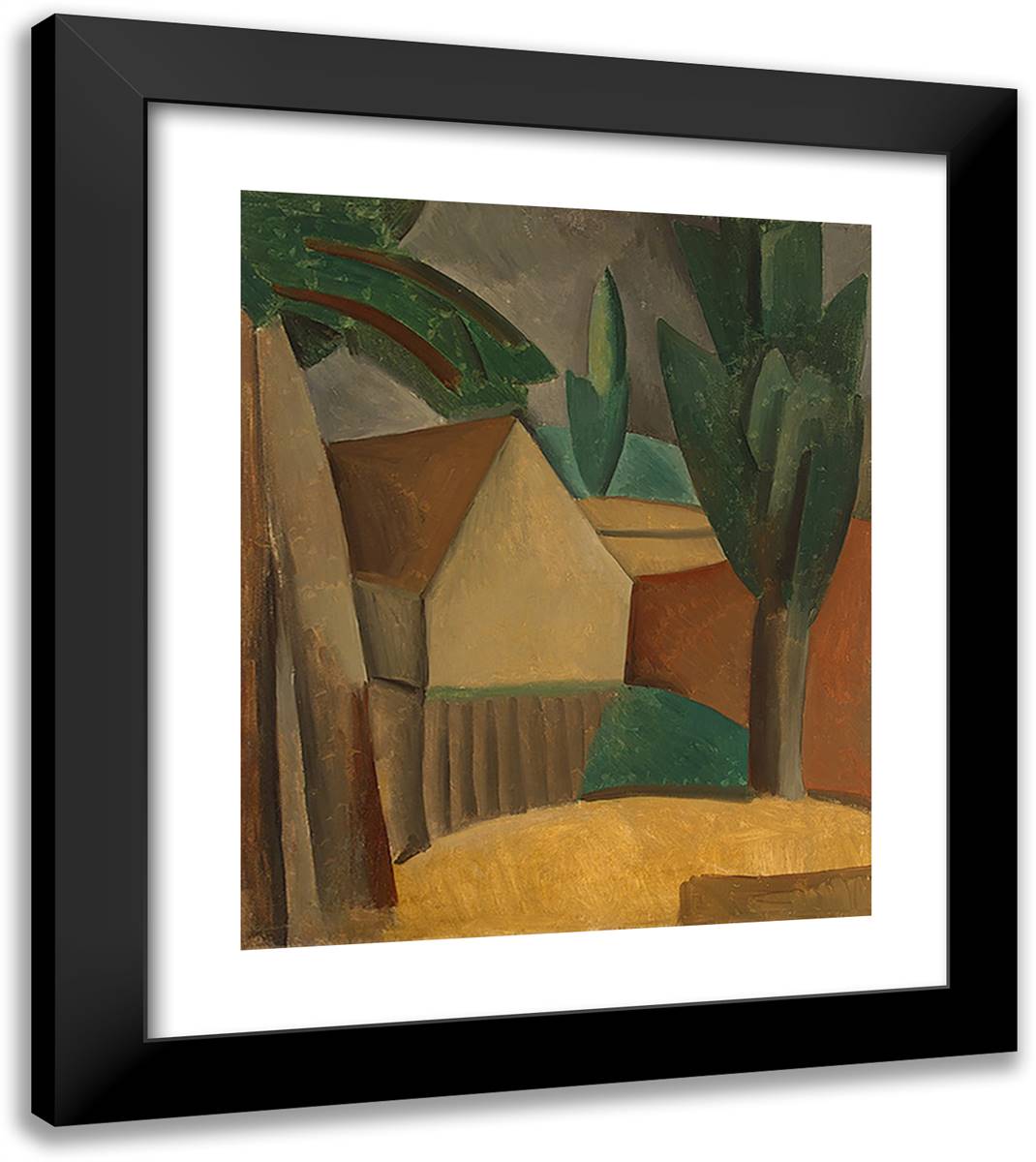 House in a Garden 20x23 Black Modern Wood Framed Art Print Poster by Picasso, Pablo