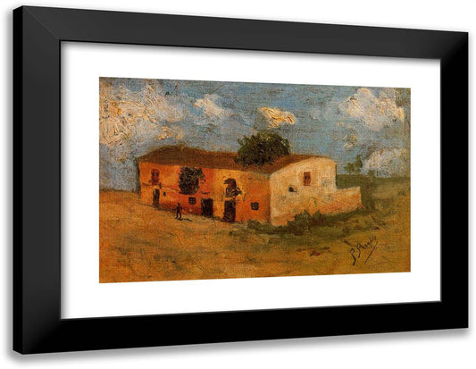 House in the Field 24x19 Black Modern Wood Framed Art Print Poster by Picasso, Pablo