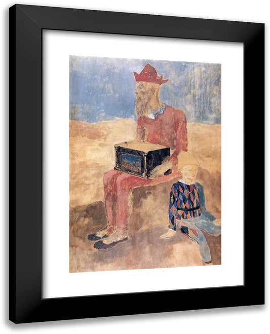 Hurdy-Gurdy 19x24 Black Modern Wood Framed Art Print Poster by Picasso, Pablo