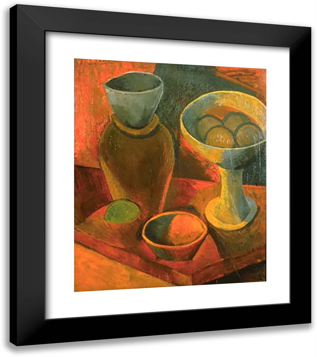 Jug and Fruit Dish 20x23 Black Modern Wood Framed Art Print Poster by Picasso, Pablo