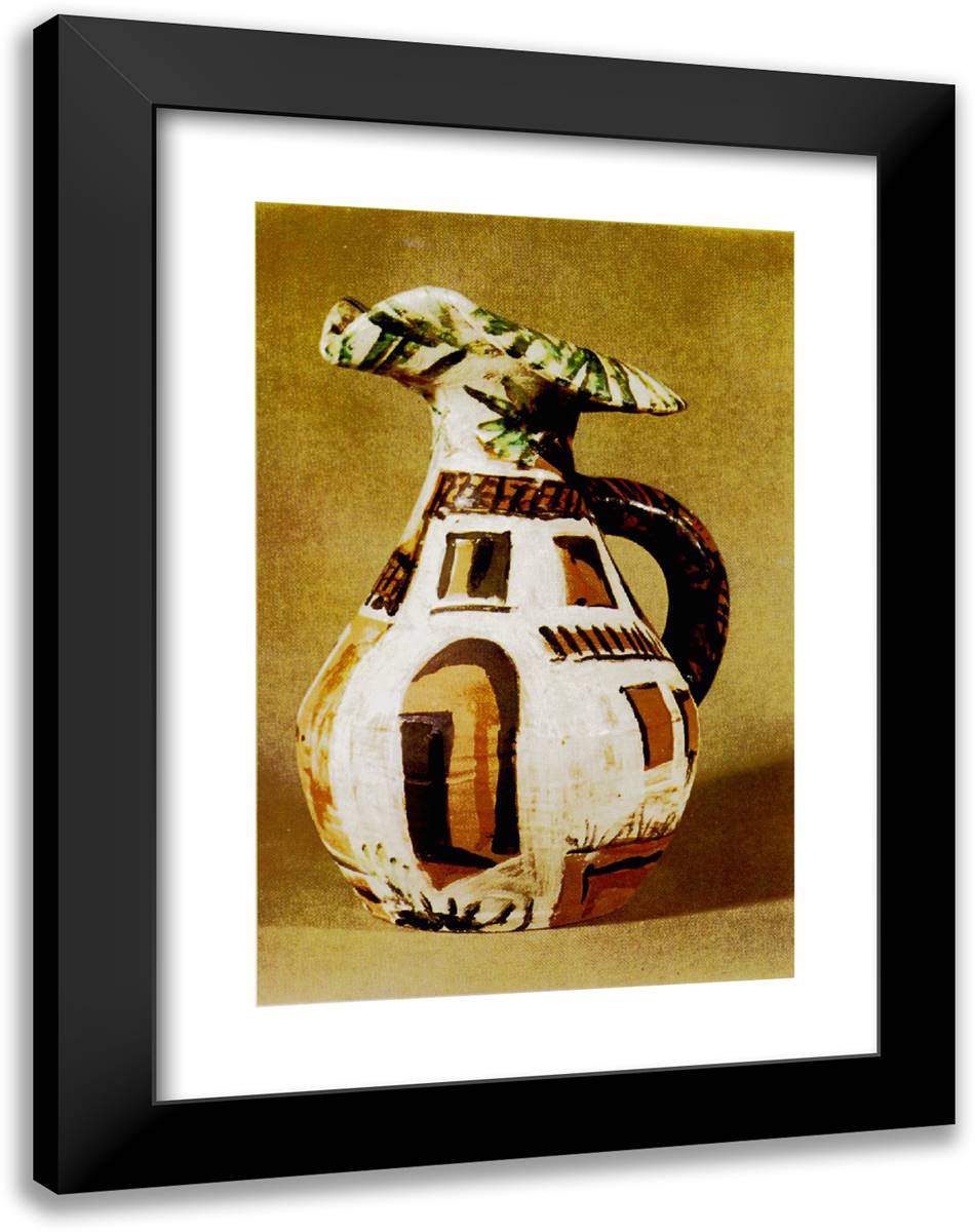 Jug with Handle 18x24 Black Modern Wood Framed Art Print Poster by Picasso, Pablo