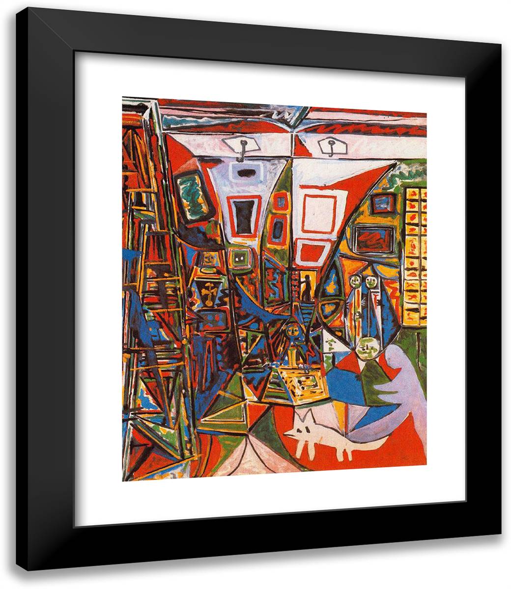 Las Meninas (Velazquez) 20x24 Black Modern Wood Framed Art Print Poster by Picasso, Pablo