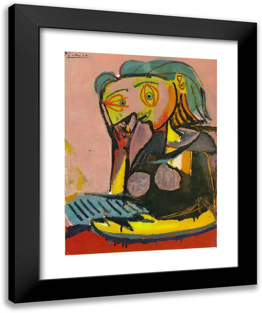 Leaning Woman 20x24 Black Modern Wood Framed Art Print Poster by Picasso, Pablo