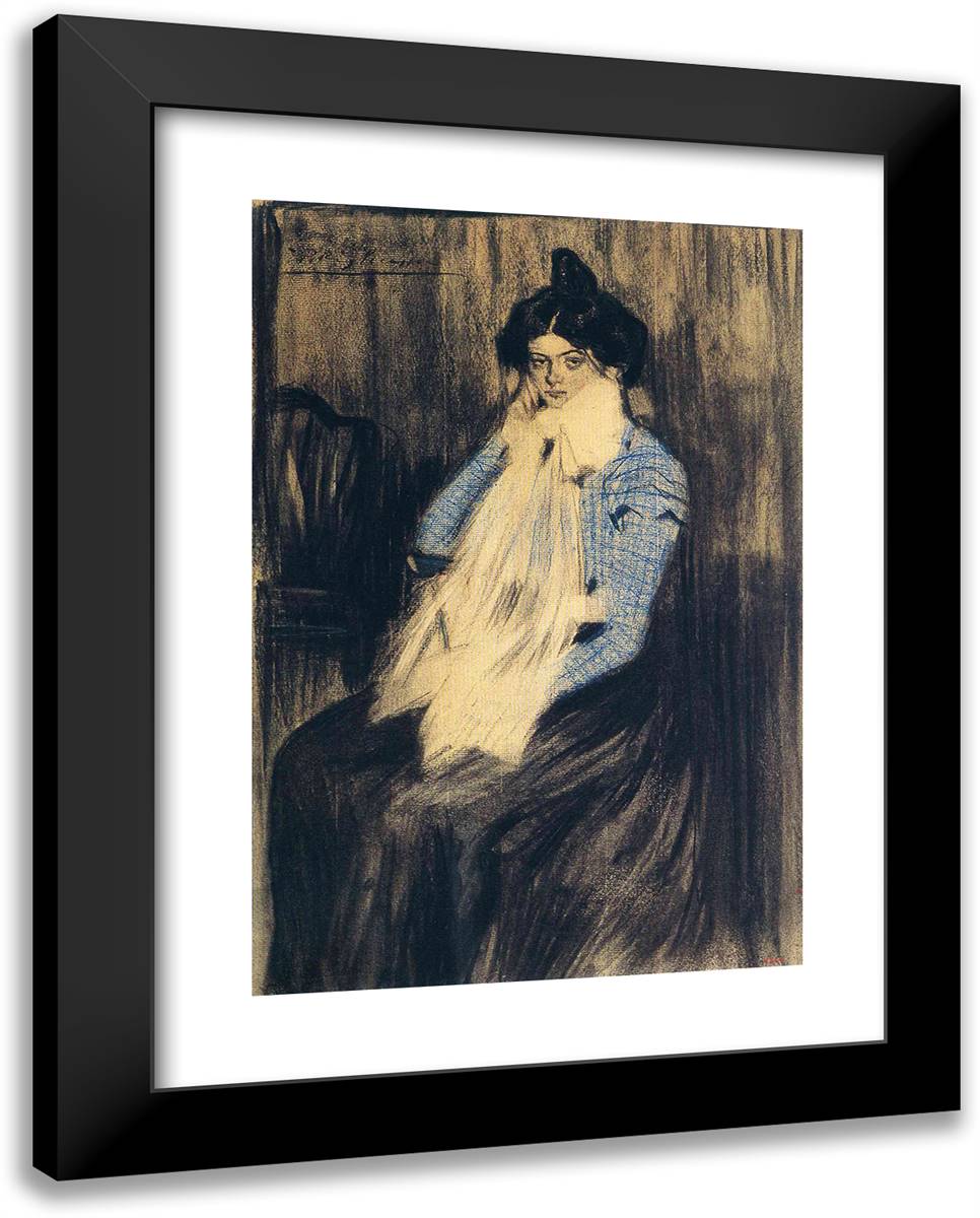 Lola 19x24 Black Modern Wood Framed Art Print Poster by Picasso, Pablo