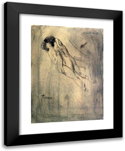 Lovers 19x24 Black Modern Wood Framed Art Print Poster by Picasso, Pablo