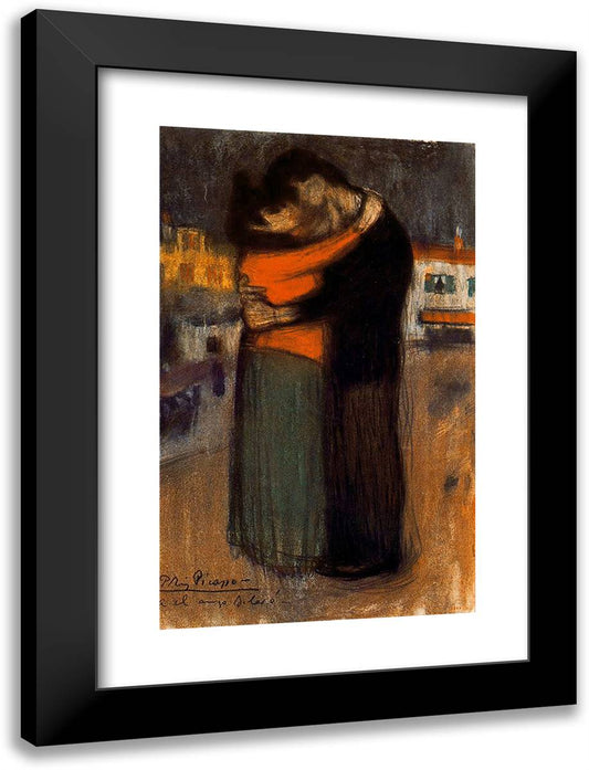 Lovers of the Street 18x24 Black Modern Wood Framed Art Print Poster by Picasso, Pablo