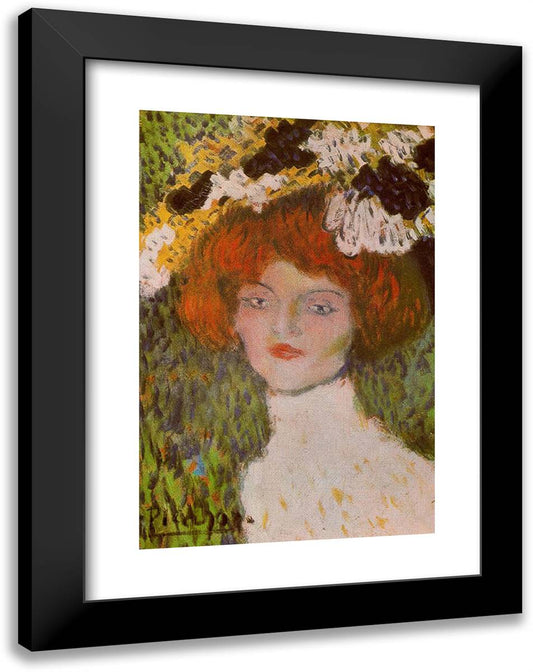 Madrilenian (Head of Young Woman) 18x24 Black Modern Wood Framed Art Print Poster by Picasso, Pablo