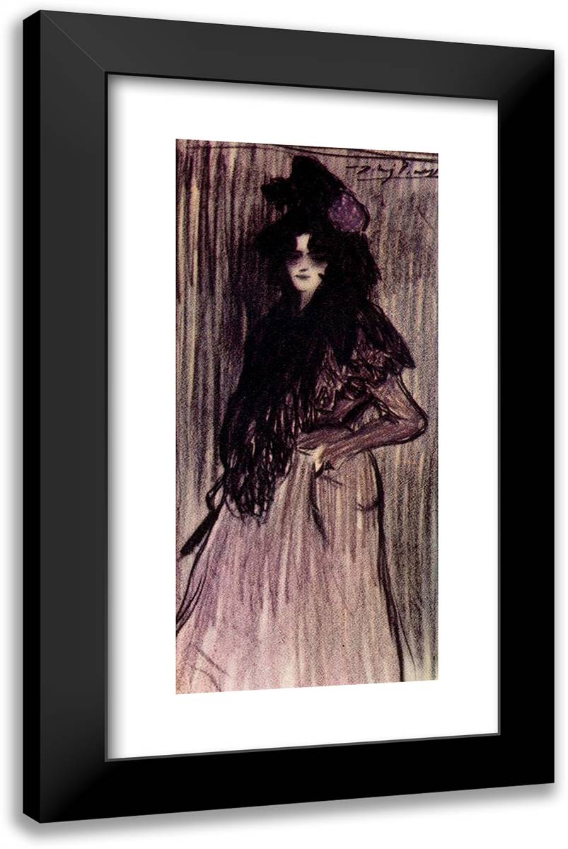 Manola 15x24 Black Modern Wood Framed Art Print Poster by Picasso, Pablo