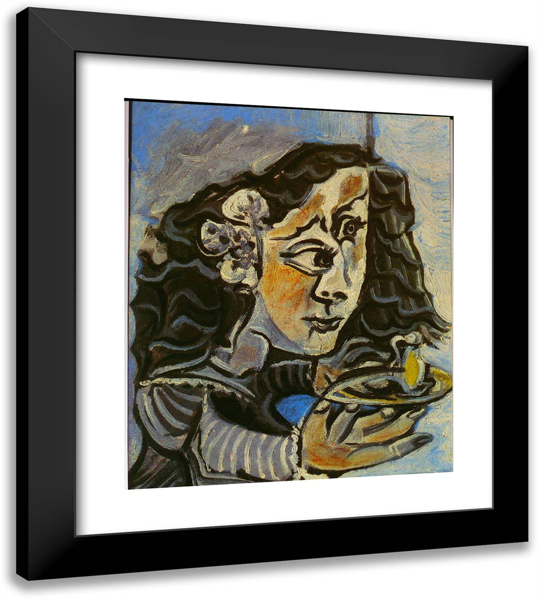 Maria Agustina Sarmiento (Velazquez) 20x22 Black Modern Wood Framed Art Print Poster by Picasso, Pablo