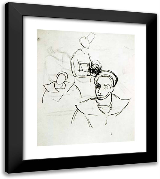 Marin and Student 20x23 Black Modern Wood Framed Art Print Poster by Picasso, Pablo