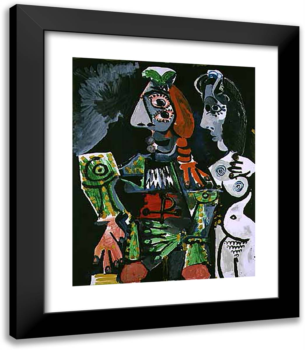 Matador and Female Nude 20x23 Black Modern Wood Framed Art Print Poster by Picasso, Pablo