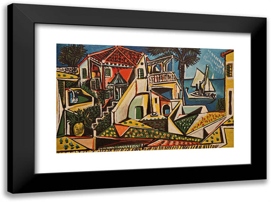 Mediterranean Landscape 24x18 Black Modern Wood Framed Art Print Poster by Picasso, Pablo