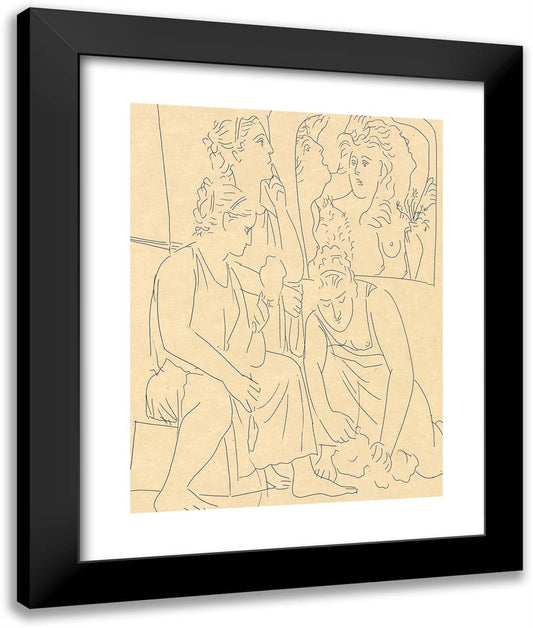 Minyas' Daughters Refuse to Recognize the God Bacchus, from Les Matamorphoses 20x24 Black Modern Wood Framed Art Print Poster by Picasso, Pablo