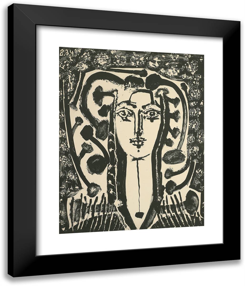 Modern Style Bust 20x24 Black Modern Wood Framed Art Print Poster by Picasso, Pablo