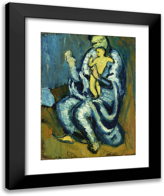 Motherhood 20x24 Black Modern Wood Framed Art Print Poster by Picasso, Pablo