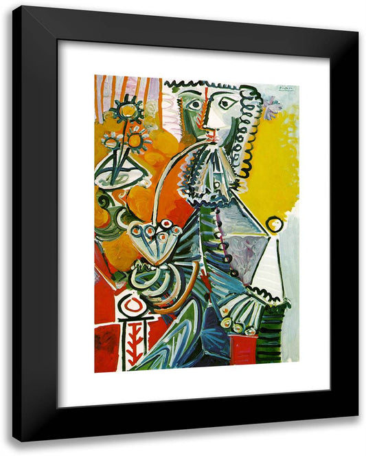 Musketeer with Pipe 19x24 Black Modern Wood Framed Art Print Poster by Picasso, Pablo