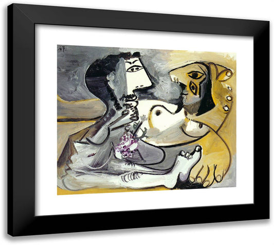 Naked Man and Woman 22x20 Black Modern Wood Framed Art Print Poster by Picasso, Pablo