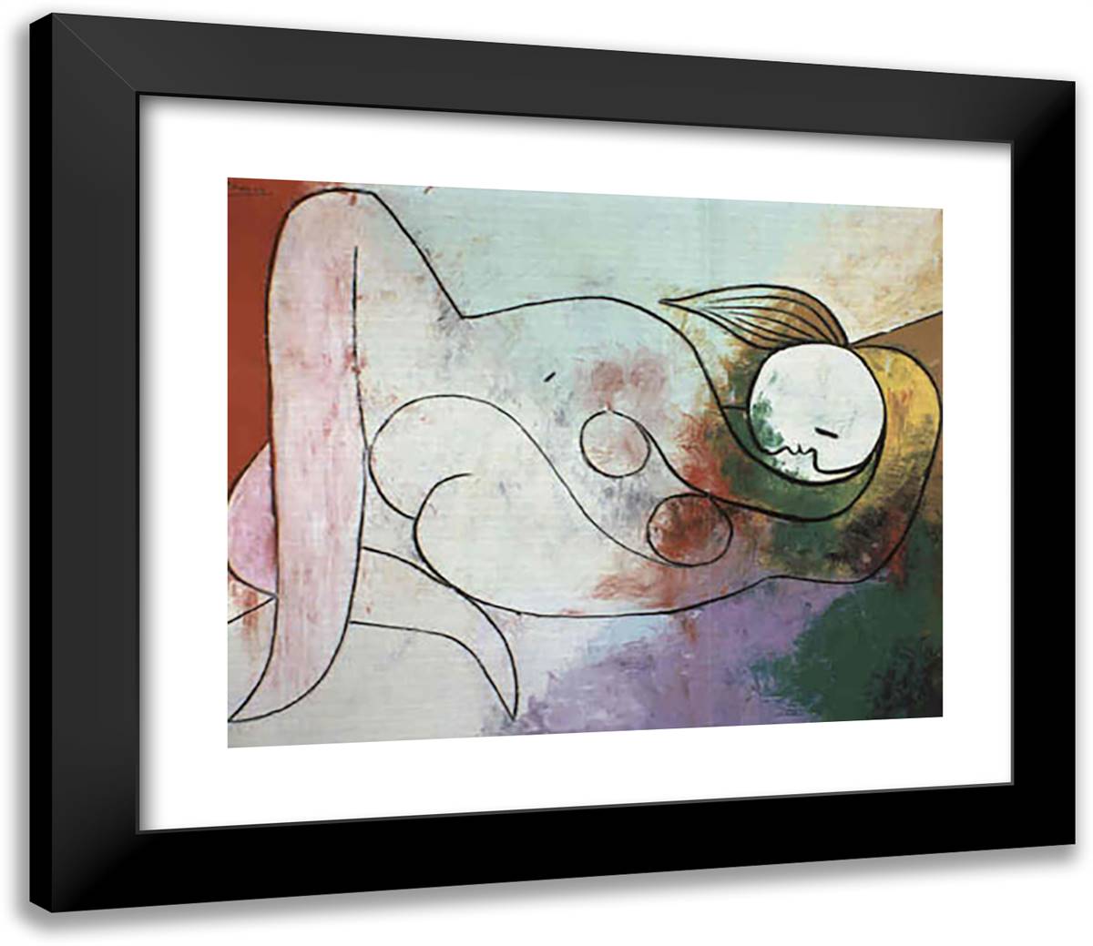 Naked Woman 23x20 Black Modern Wood Framed Art Print Poster by Picasso, Pablo