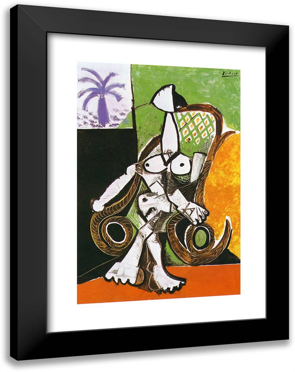 Naked Woman in Rocking Chair 18x24 Black Modern Wood Framed Art Print Poster by Picasso, Pablo