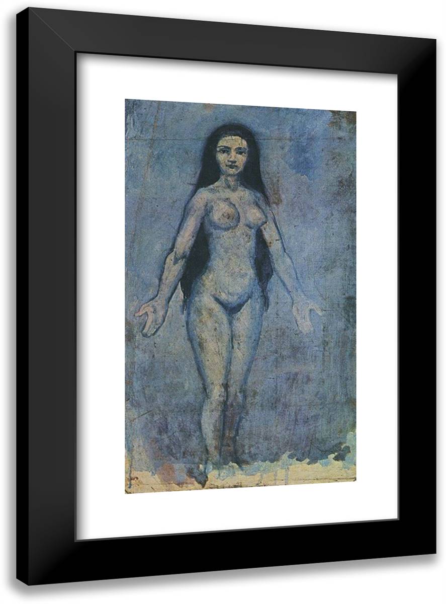 Naked Woman with Dripping Hair 17x24 Black Modern Wood Framed Art Print Poster by Picasso, Pablo