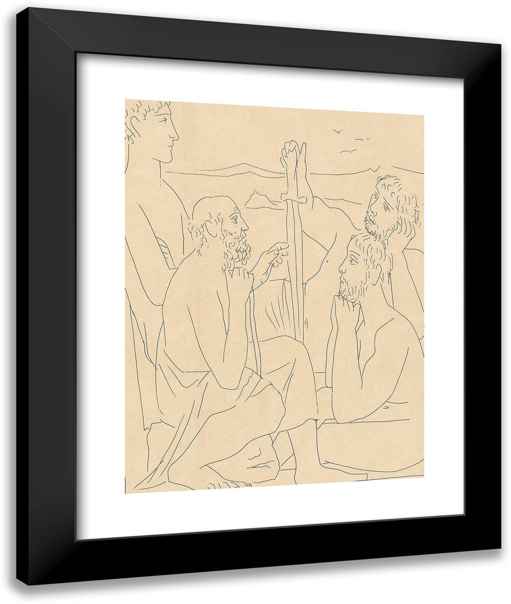 Nestor's Stories About the Trojan War, from Les Matamorphoses 20x24 Black Modern Wood Framed Art Print Poster by Picasso, Pablo