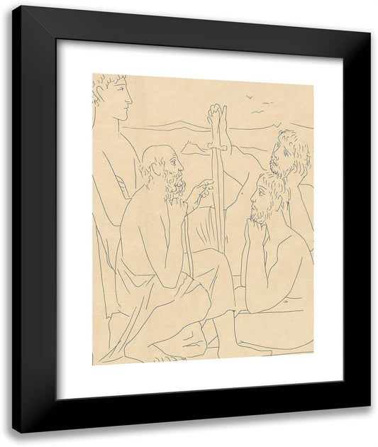 Nestor's Stories About the Trojan War, from Les Matamorphoses 20x24 Black Modern Wood Framed Art Print Poster by Picasso, Pablo