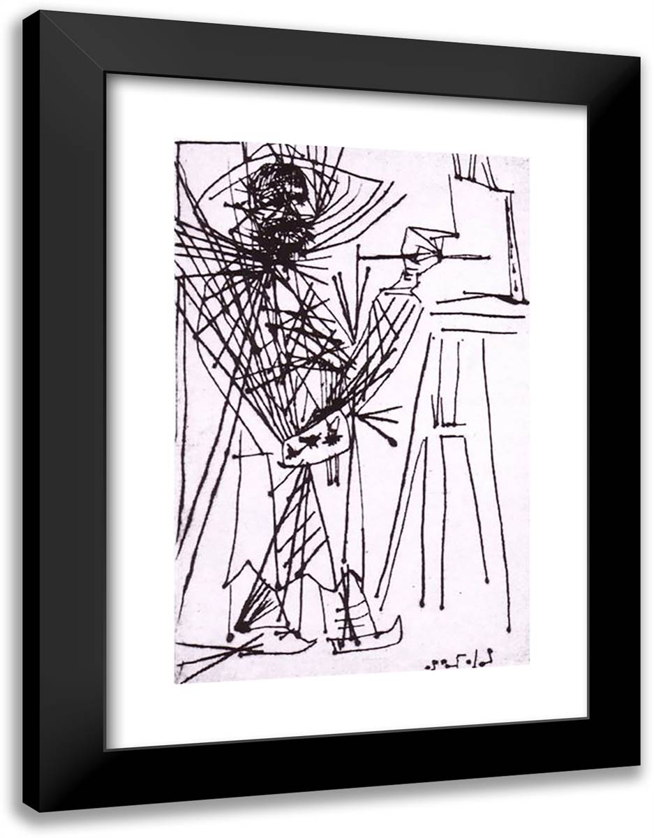 Niko Pirosmani 18x24 Black Modern Wood Framed Art Print Poster by Picasso, Pablo