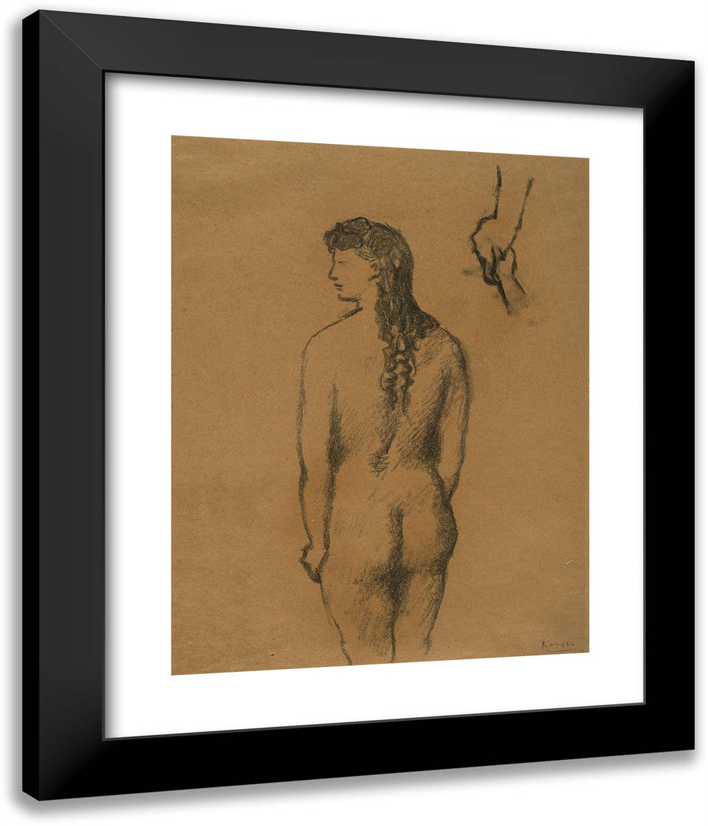 Nude from Behind 20x24 Black Modern Wood Framed Art Print Poster by Picasso, Pablo