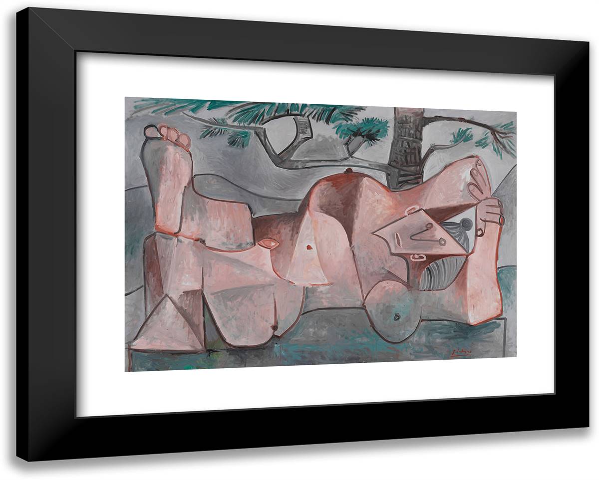 Nude Under a Pine Tree 24x19 Black Modern Wood Framed Art Print Poster by Picasso, Pablo