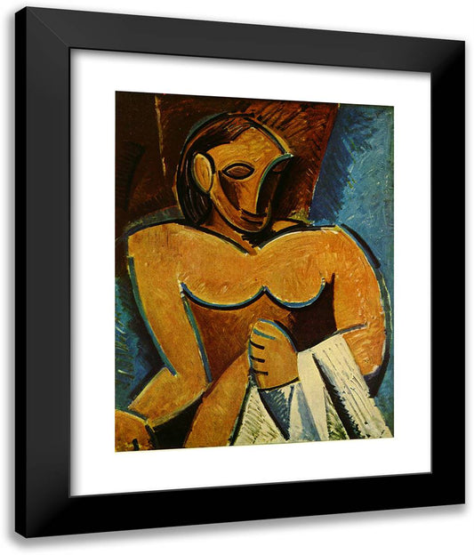 Nude with Towel 20x24 Black Modern Wood Framed Art Print Poster by Picasso, Pablo