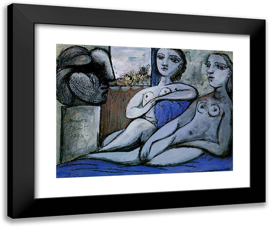 Nudes and Bust 24x20 Black Modern Wood Framed Art Print Poster by Picasso, Pablo