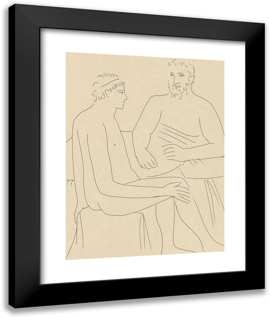 Numa Follows the Lessons of Pythagoras, from Les Matamorphoses 20x24 Black Modern Wood Framed Art Print Poster by Picasso, Pablo