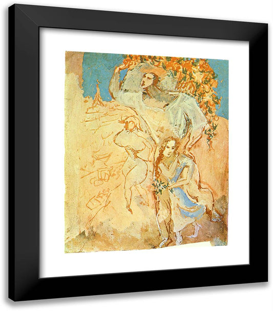 Peasants 20x23 Black Modern Wood Framed Art Print Poster by Picasso, Pablo