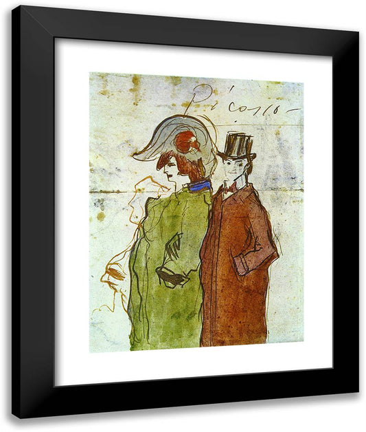 Picasso with Partner 20x24 Black Modern Wood Framed Art Print Poster by Picasso, Pablo