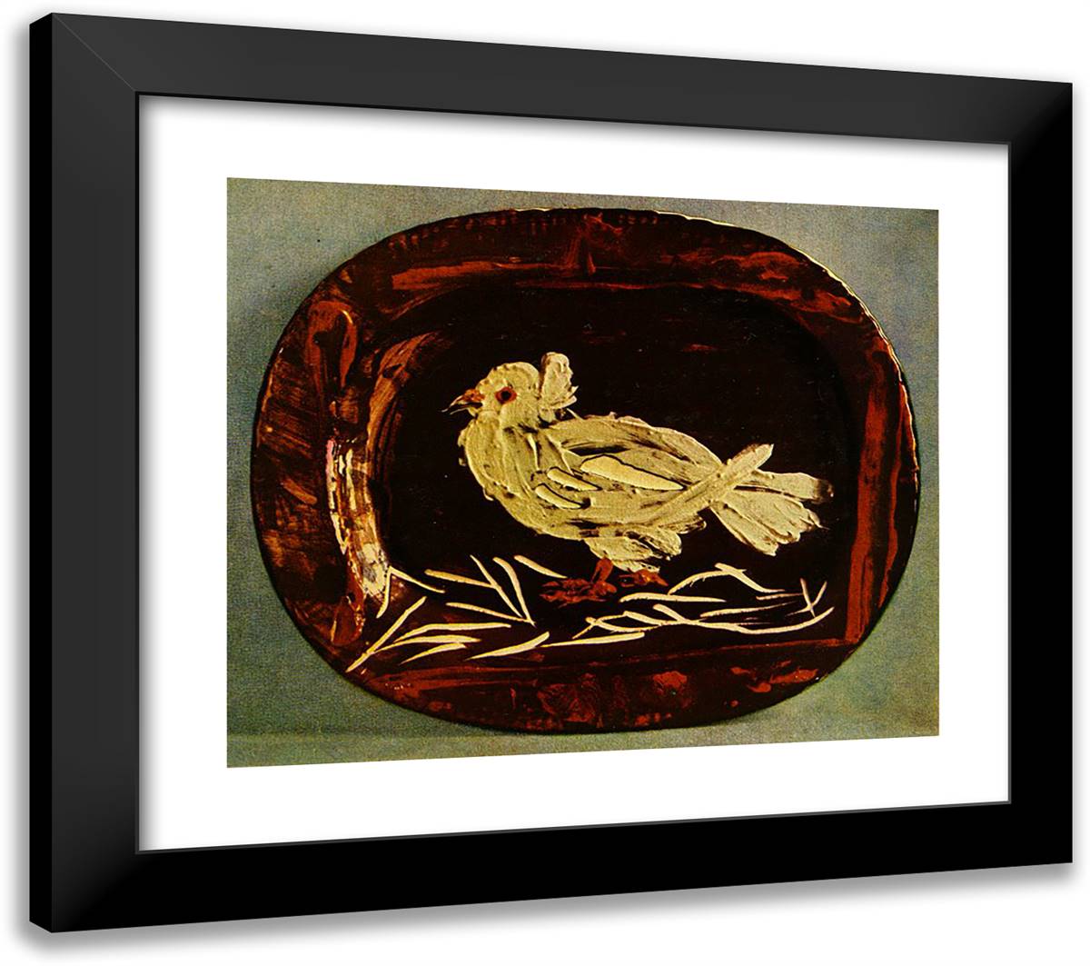 Pigeon 23x20 Black Modern Wood Framed Art Print Poster by Picasso, Pablo