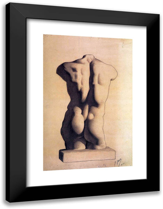 Plaster Male Torso 18x24 Black Modern Wood Framed Art Print Poster by Picasso, Pablo