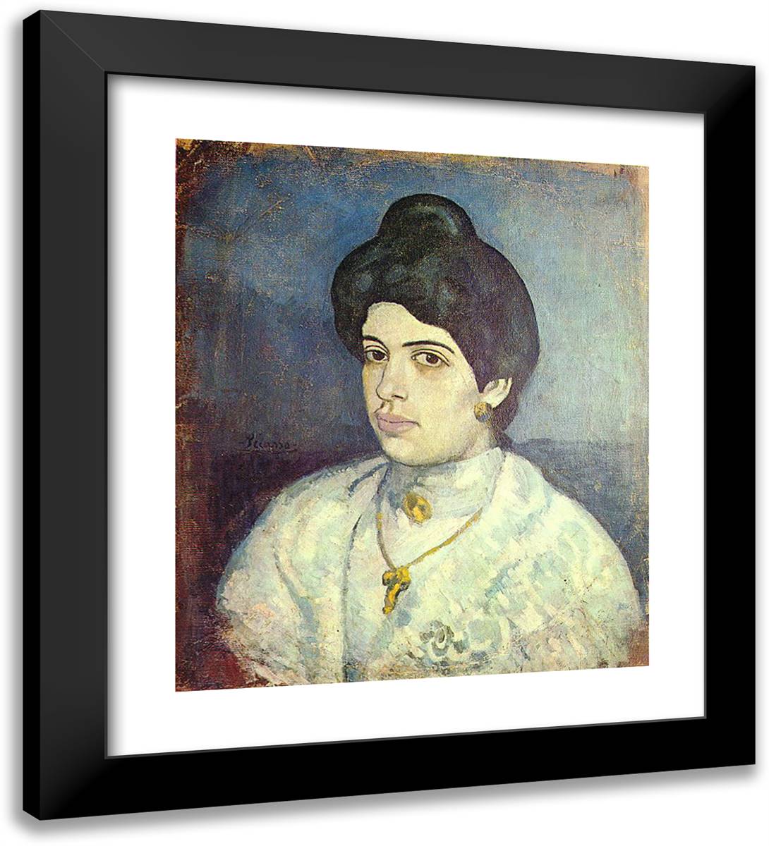 Portrait of Corina Romeu 20x22 Black Modern Wood Framed Art Print Poster by Picasso, Pablo